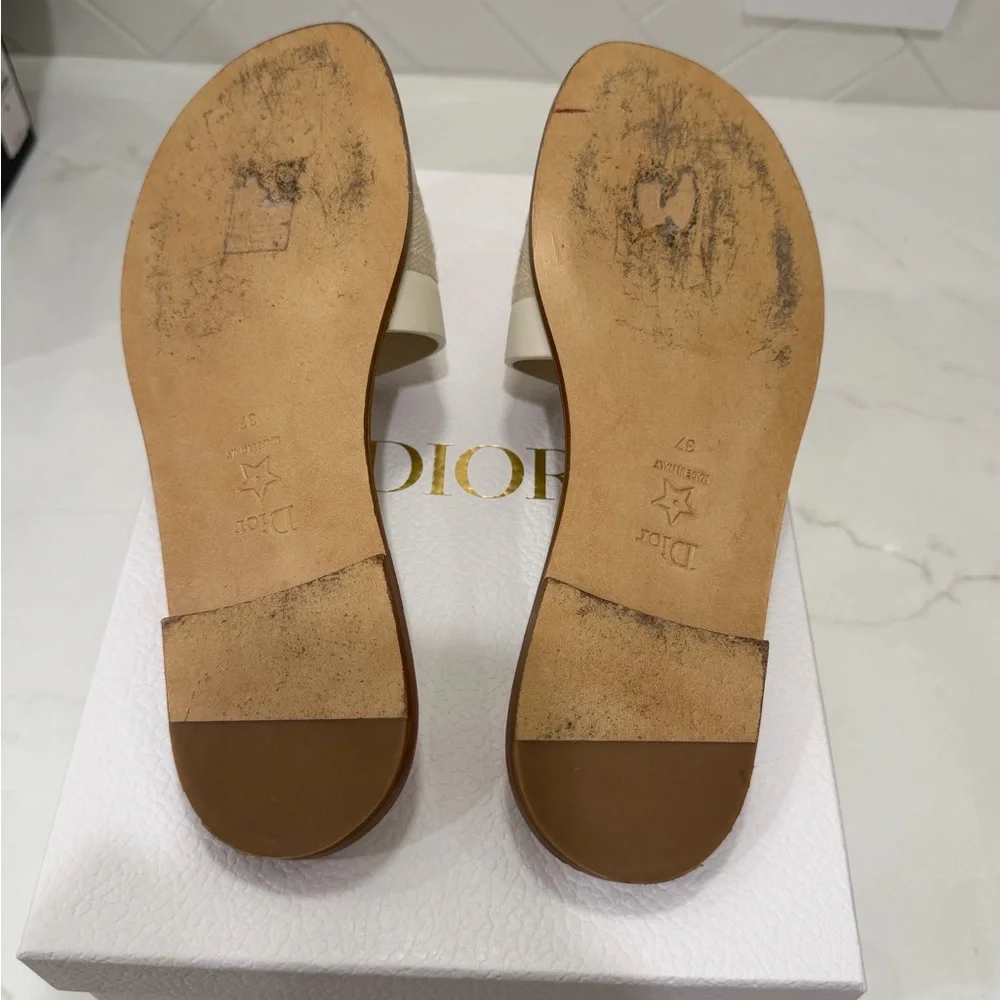 Dior Dway Slide Off White Sandals - Picture 2 of 8